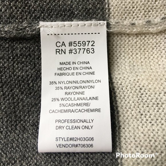 C&C California Cashmere & Wool Blend Gray & Cream Striped Sweater, size S - Picture 5 of 5